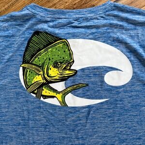 NWOT Costa Long Sleeve Shirt SZ L Blue Mahi Dolphin Graphic Fishing Performance